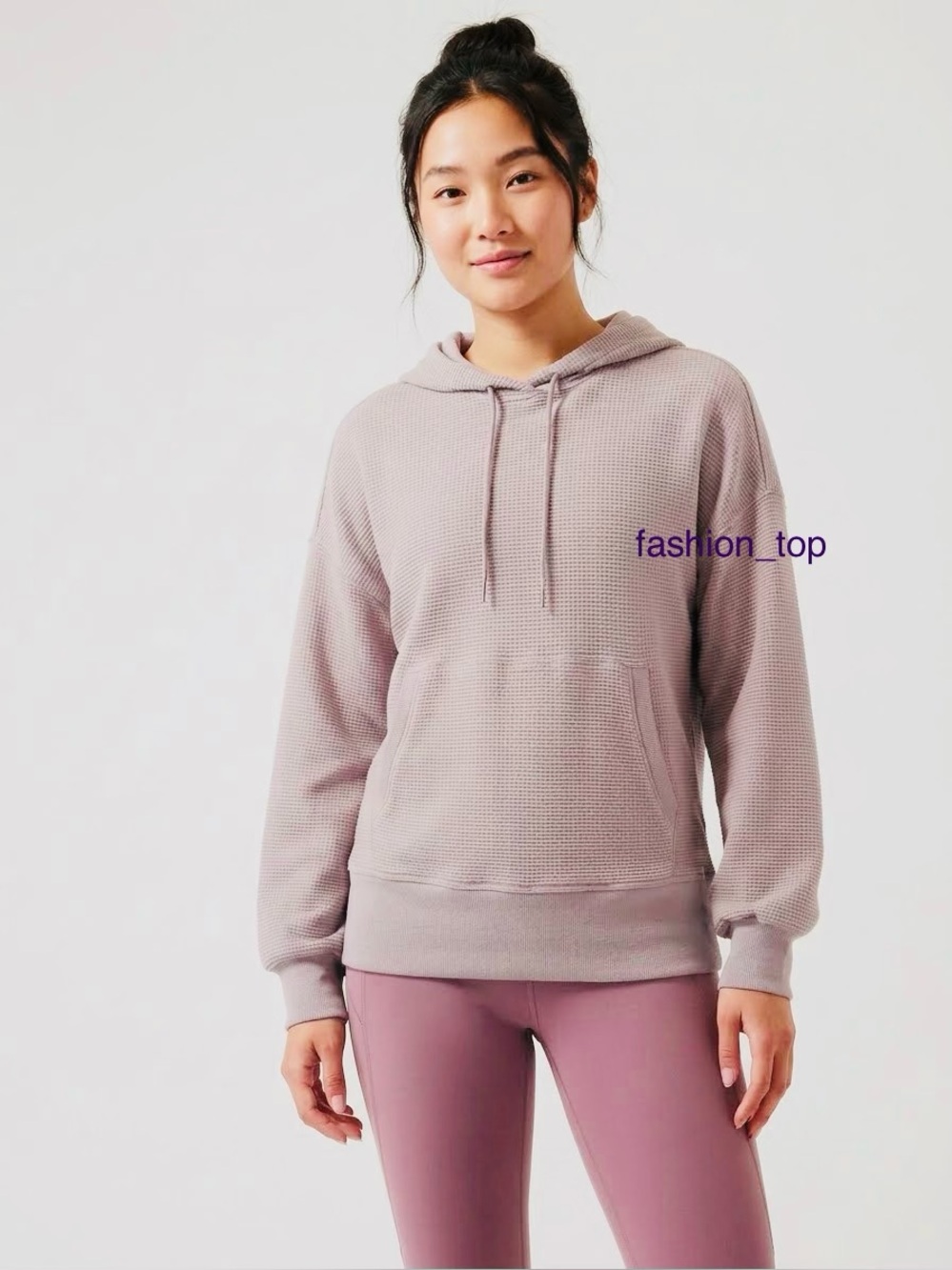 Athleta Balance Waffle Hoodie Sweatshirt in Dusk Purple – Size S